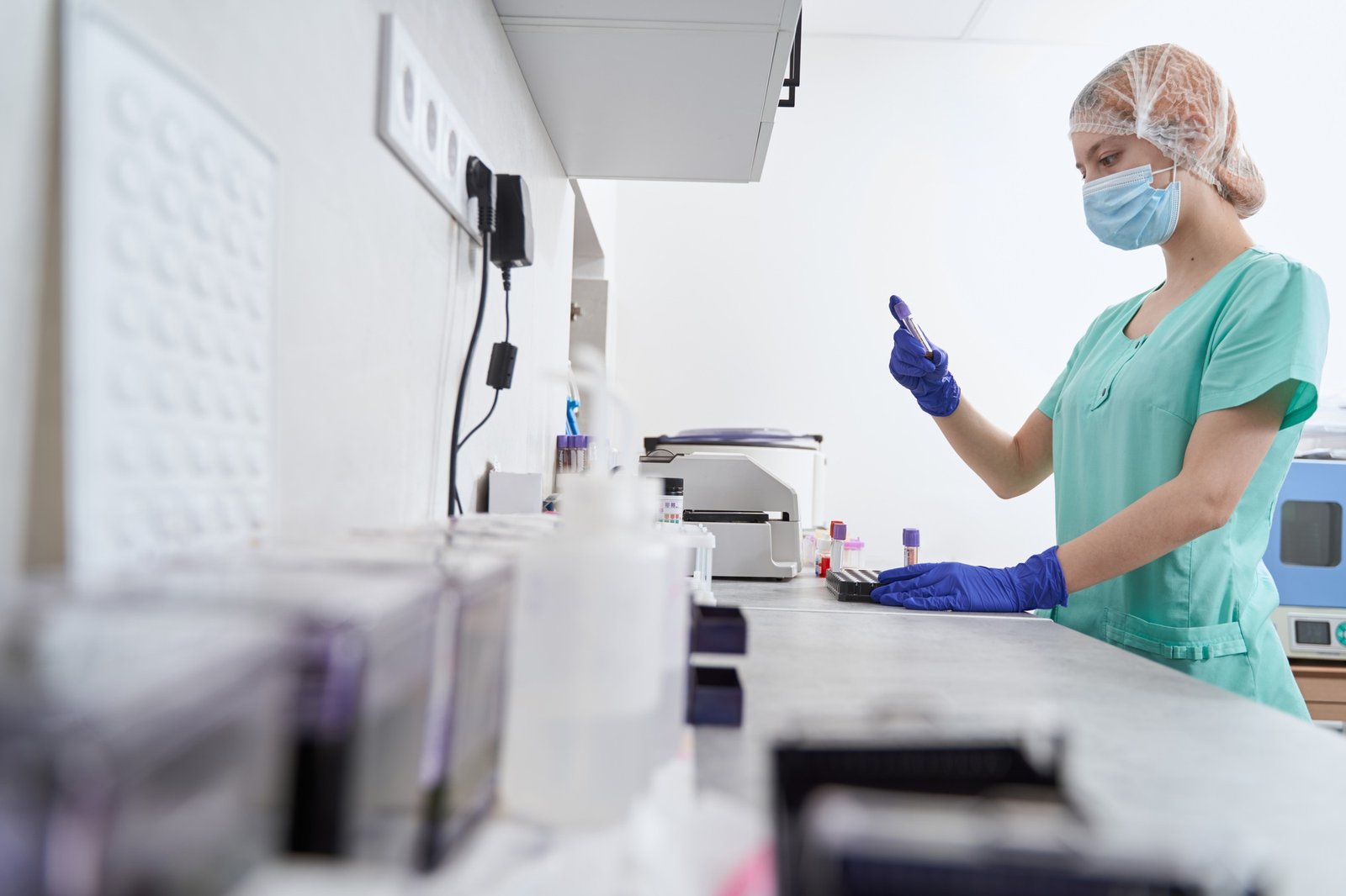 Woman doing medical research in medical laboratory